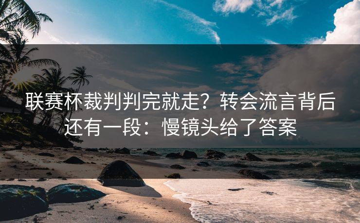 联赛杯裁判判完就走？转会流言背后还有一段：慢镜头给了答案