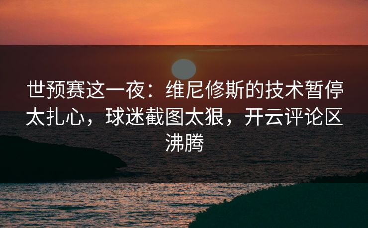 世预赛这一夜：维尼修斯的技术暂停太扎心，球迷截图太狠，开云评论区沸腾