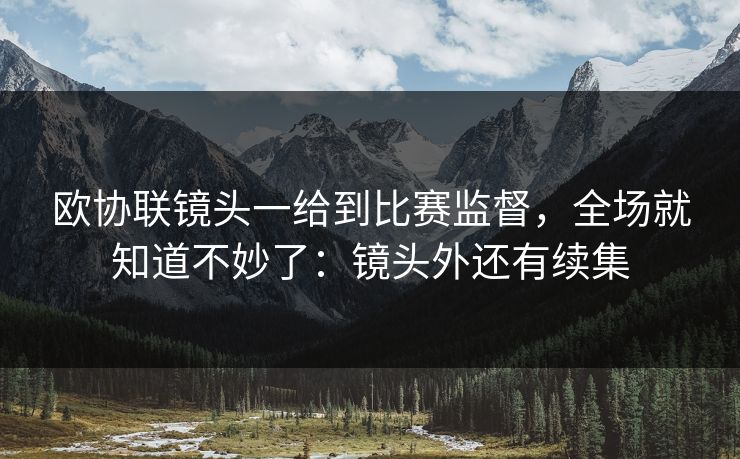 欧协联镜头一给到比赛监督，全场就知道不妙了：镜头外还有续集