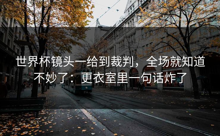 世界杯镜头一给到裁判，全场就知道不妙了：更衣室里一句话炸了